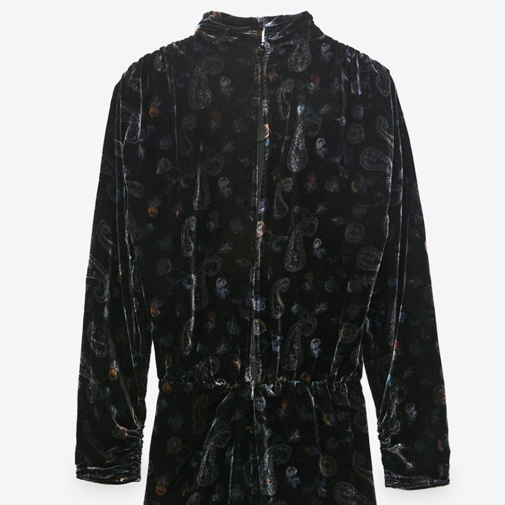 ZARA PRINTED VELVET DRESS - Picture 12 of 15